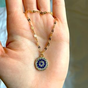 New evil eye layered necklace